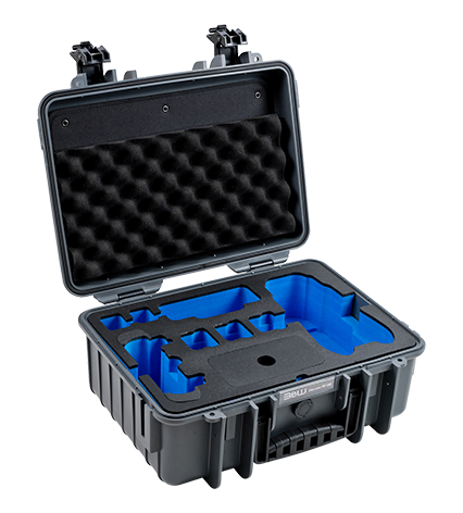 Black case with foam inlay for a drone
